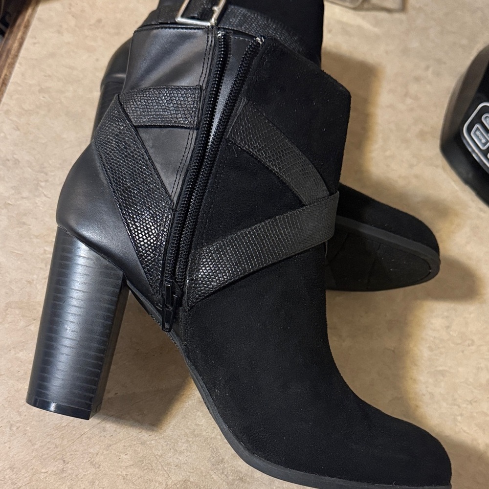 Christian Siriano Black Heeled Ankle Boots